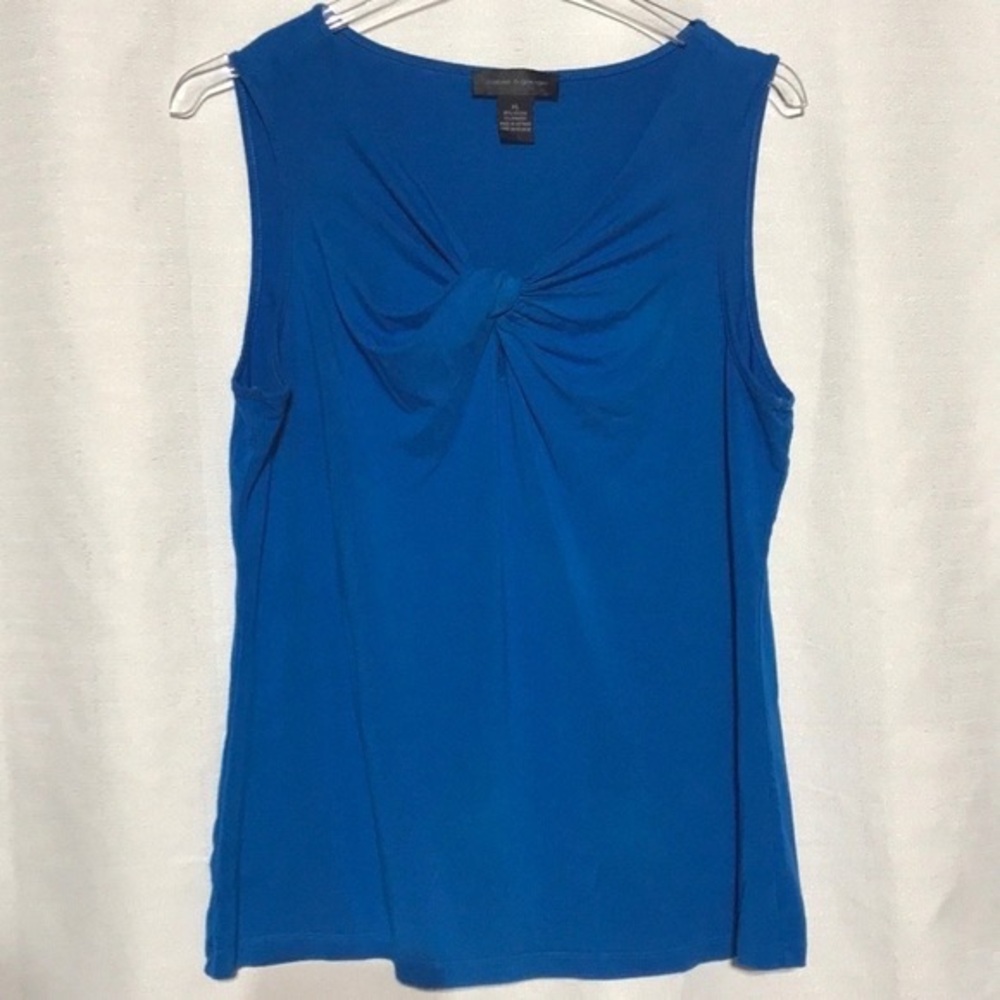 Cable & Gauge Vibrant Blue Knot Front Tank Top